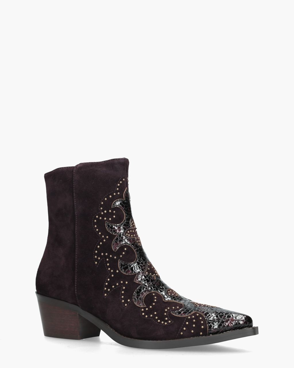 Carlotta Aubergine Dames Enkelboots
