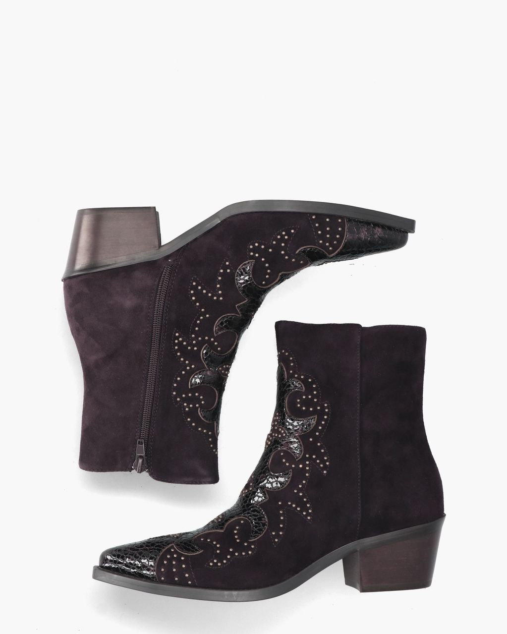 Carlotta Aubergine Dames Enkelboots
