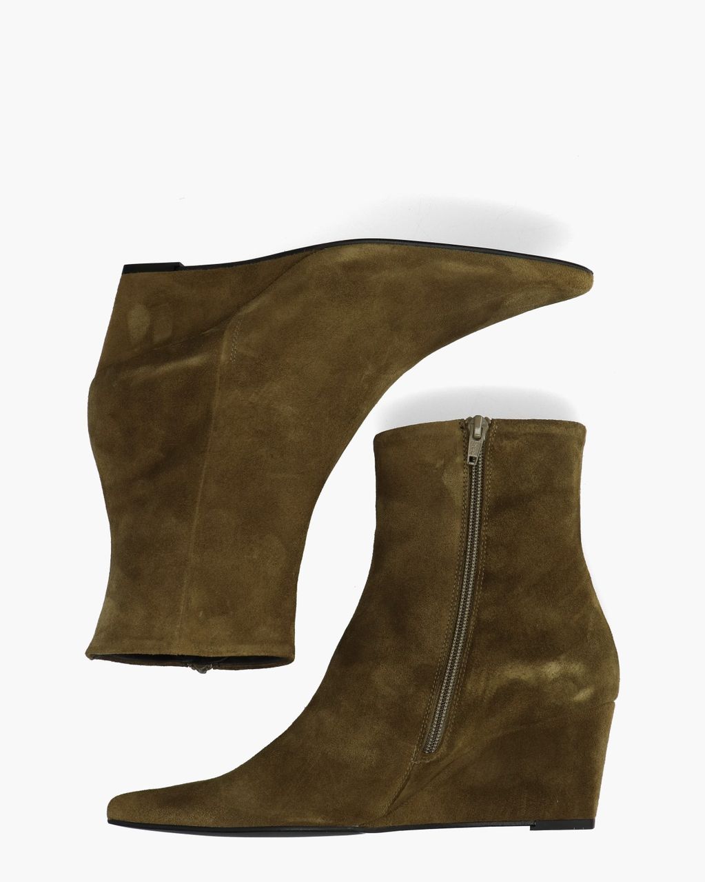 3603 Khaki Dames Enkellaarsjes