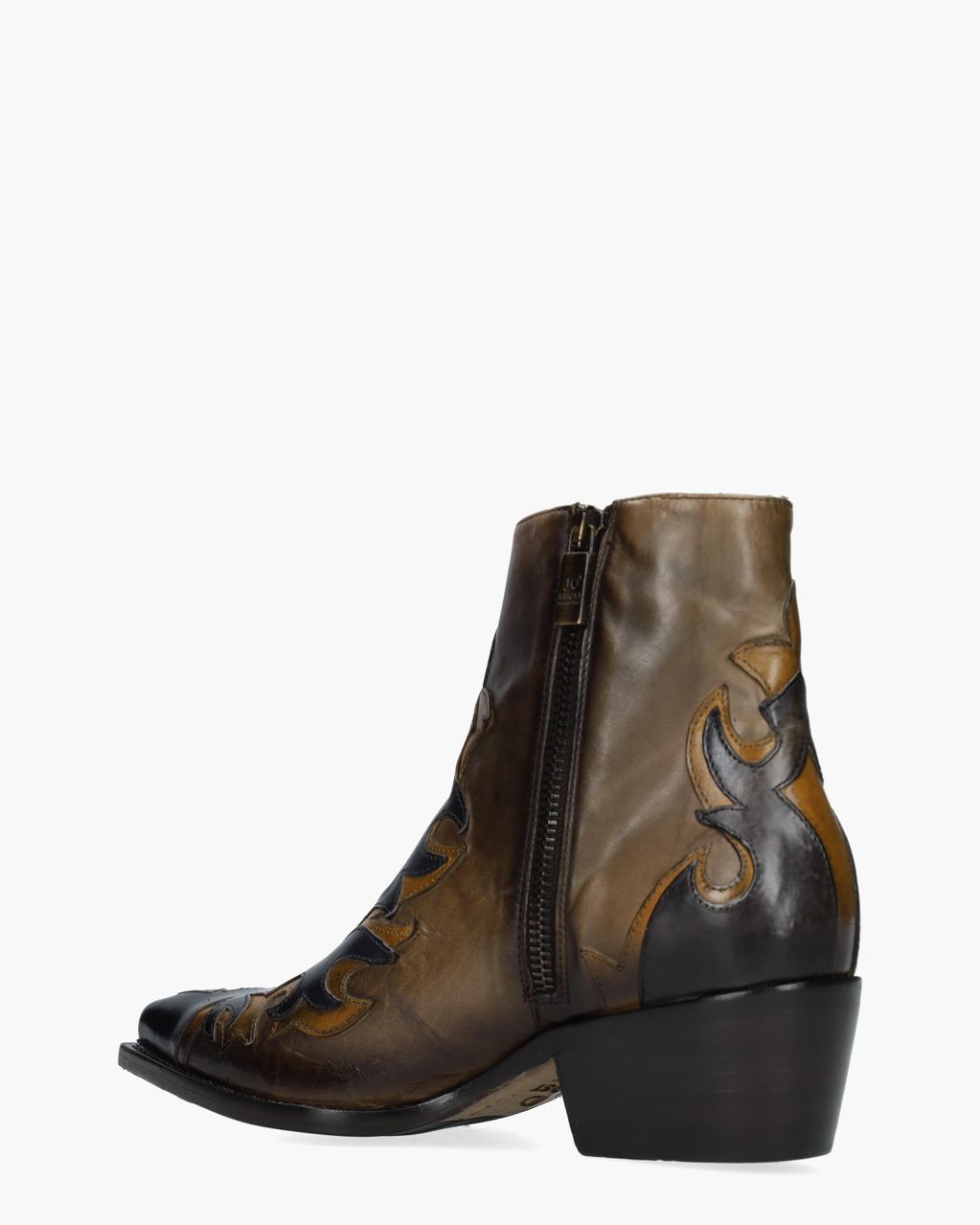 2882 Bruin/Zwart Dames Enkelboots