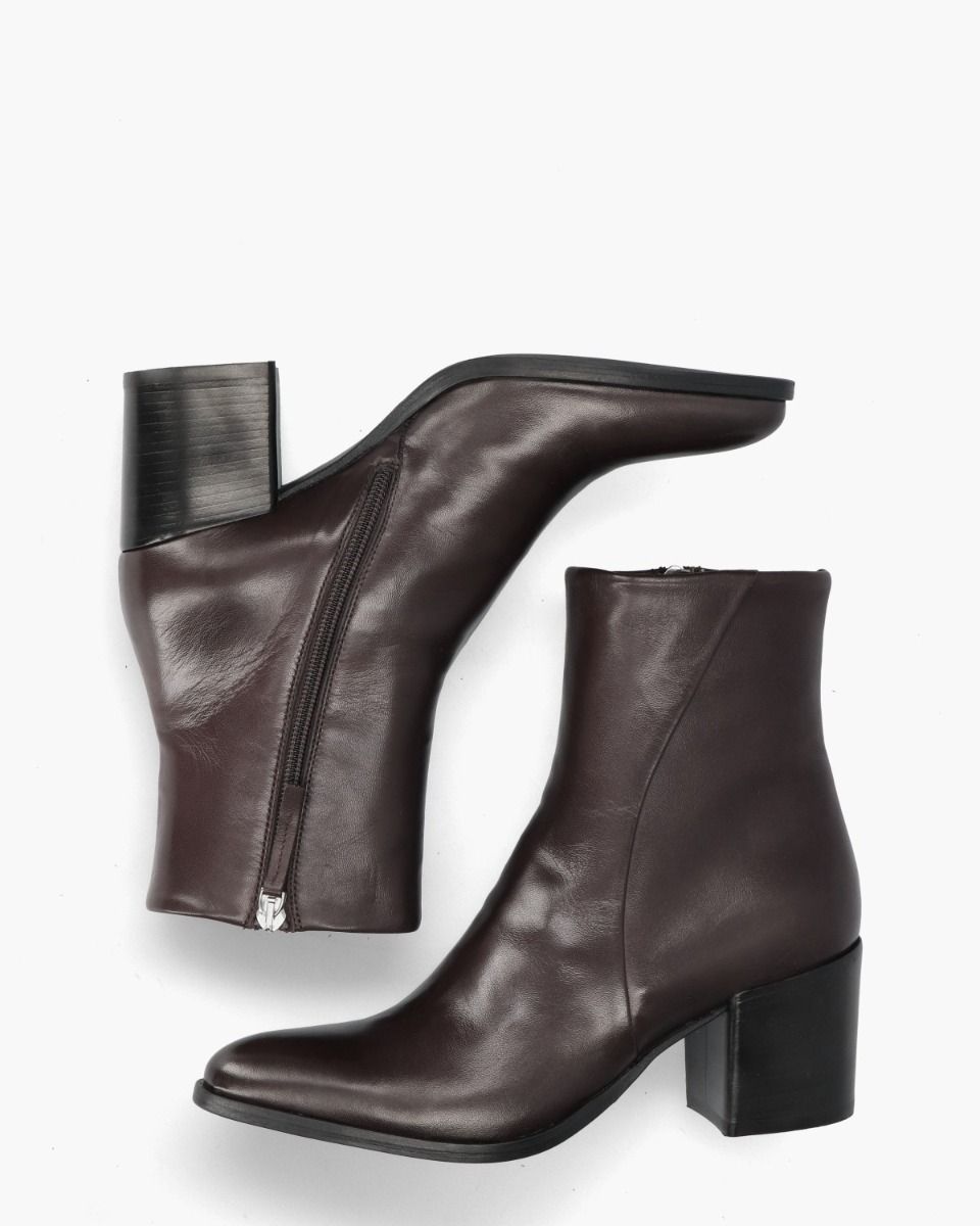 595-08 Donkerbruin Dames Enkelboots