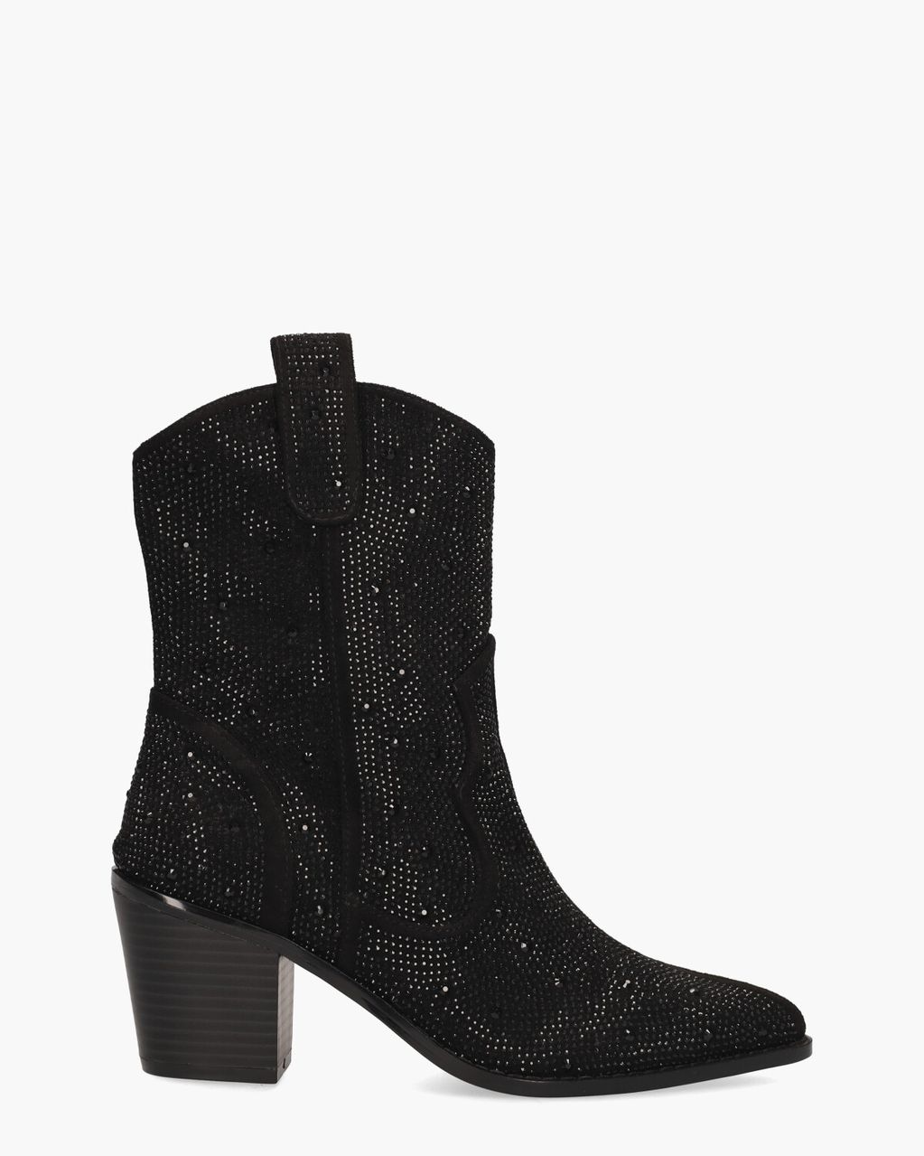 Usha Zwart Dames Enkelboots