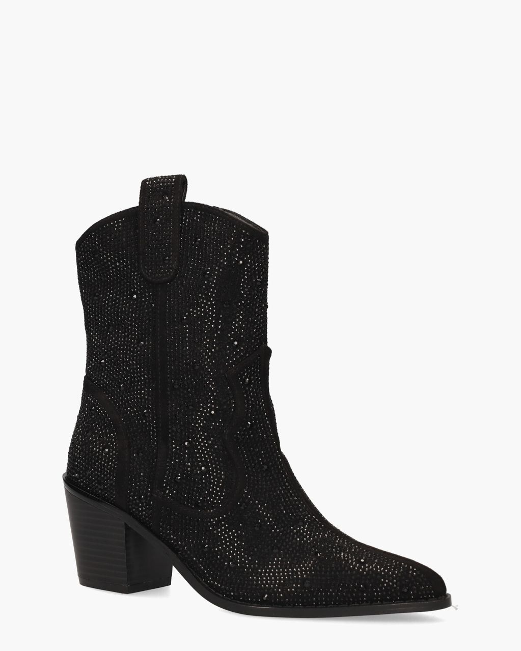 Usha Zwart Dames Enkelboots