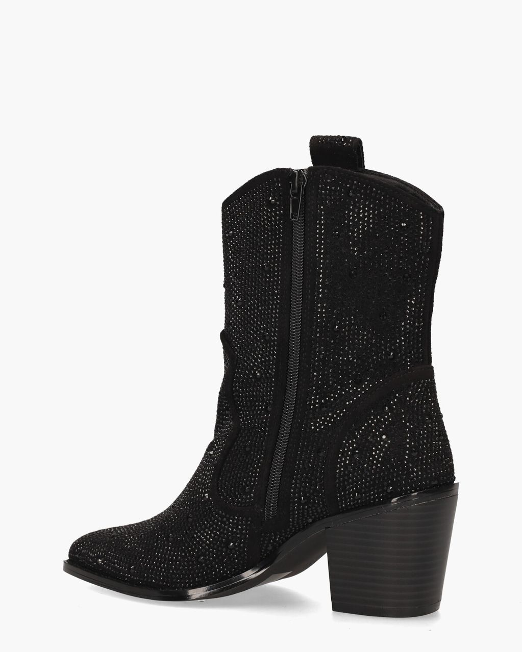 Usha Zwart Dames Enkelboots