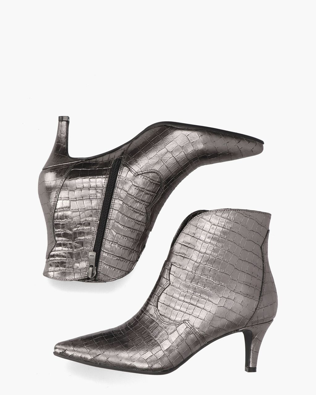 Evi-4 Zilvergrijs Dames Enkelboots