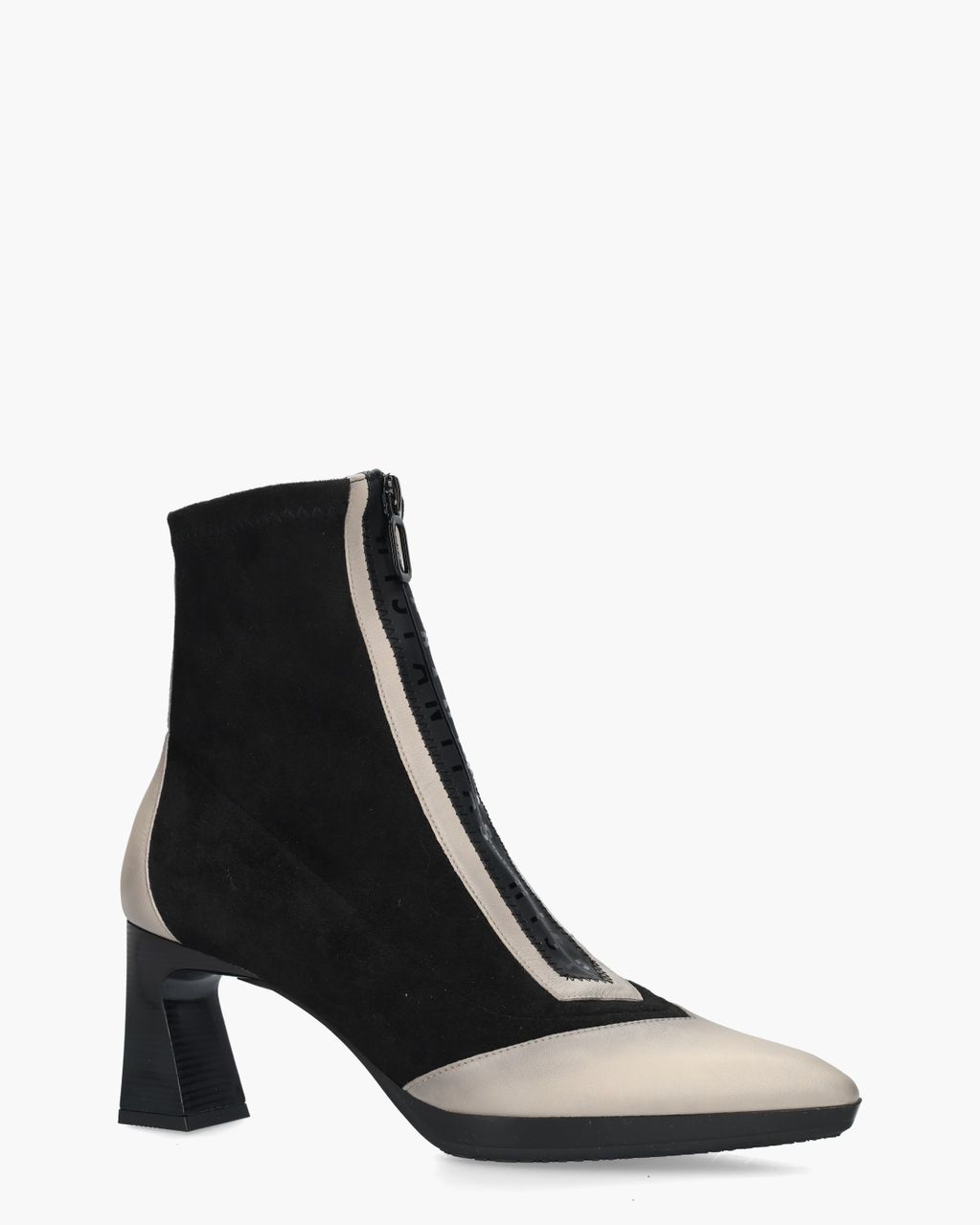 HI254186 Zwart/Wit Dames Enkelboots