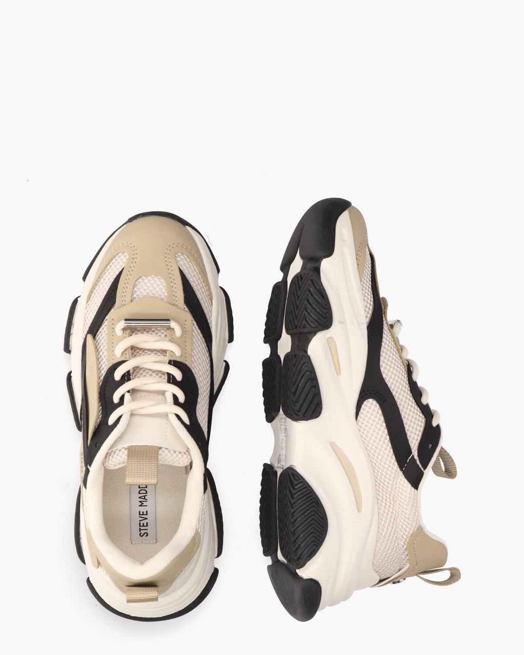Possession-E Wit/Zwart/Beige Damessneakers 