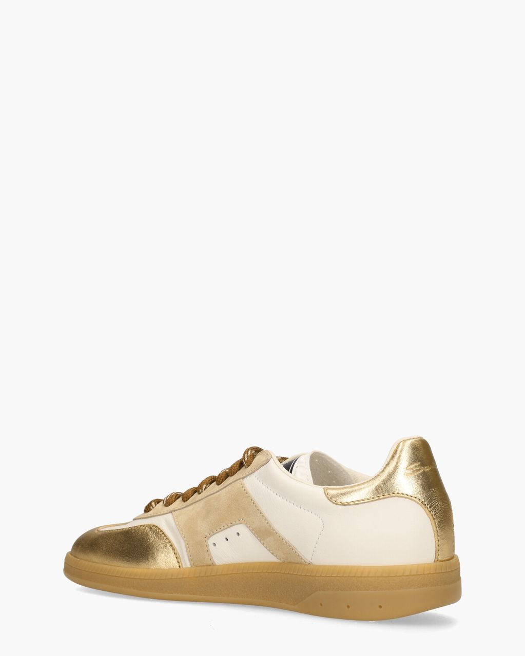 61244 Wit/Beige/Goud Damessneakers