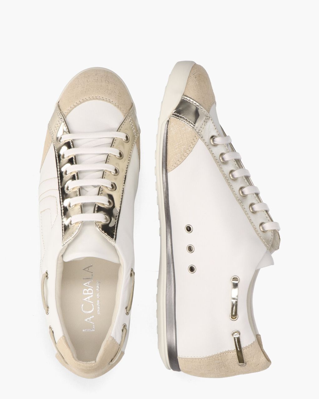 L902024 Wit/Beige Damessneakers