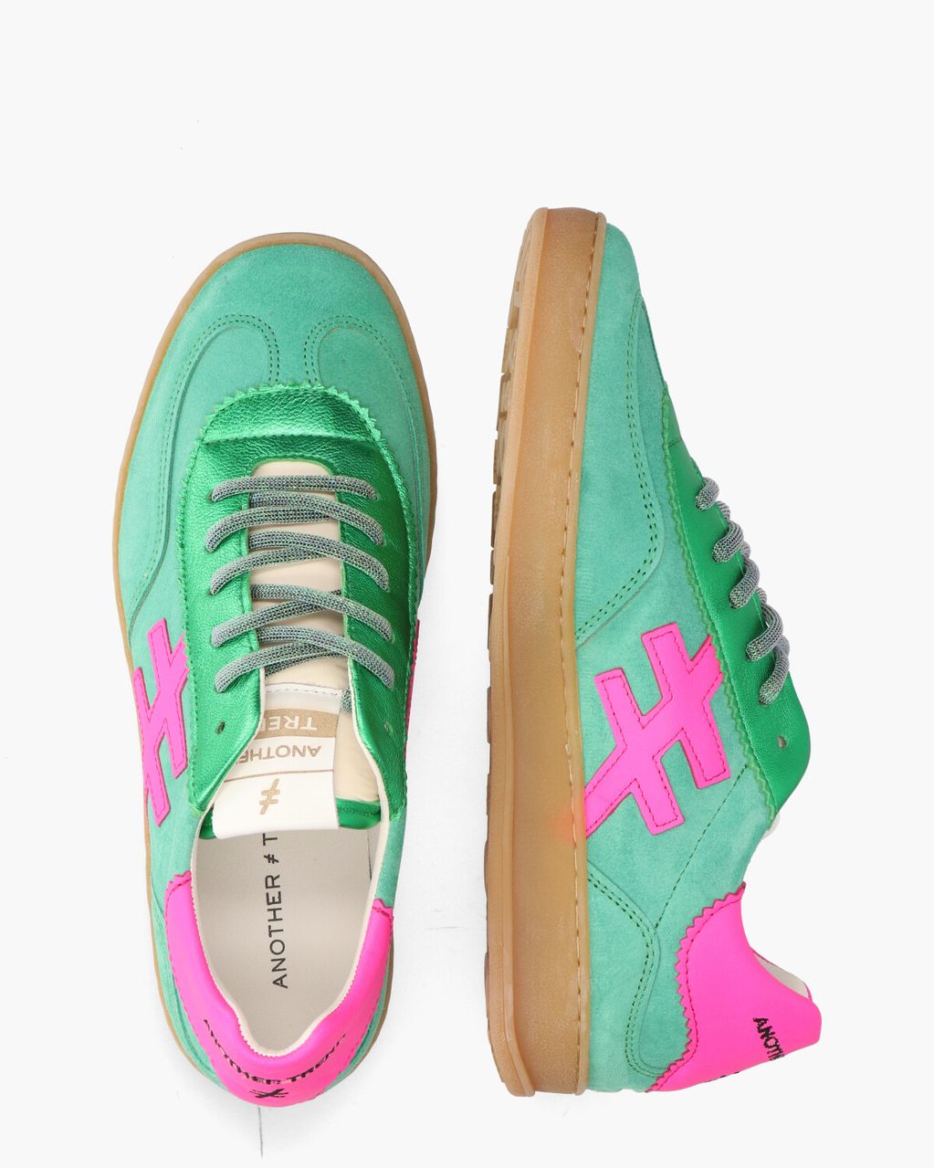 Iconic II Groen/Roze Damessneakers