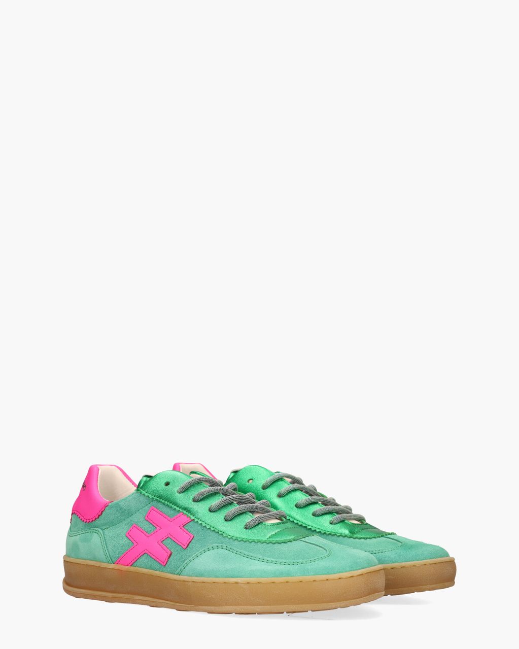 Iconic II Groen/Roze Damessneakers