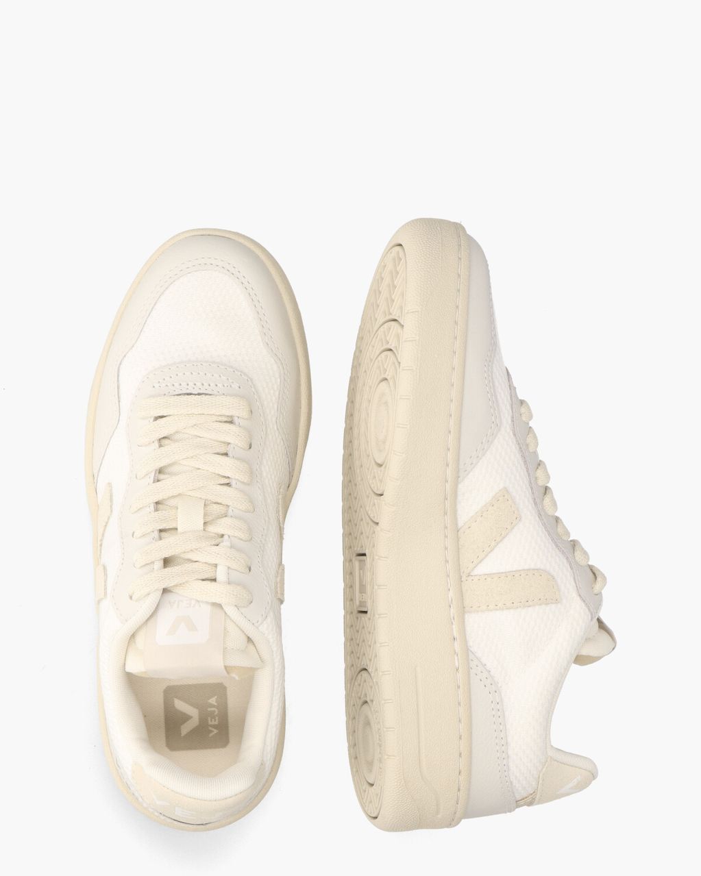 V-90 B-Mesh Wit/Beige Damessneakers