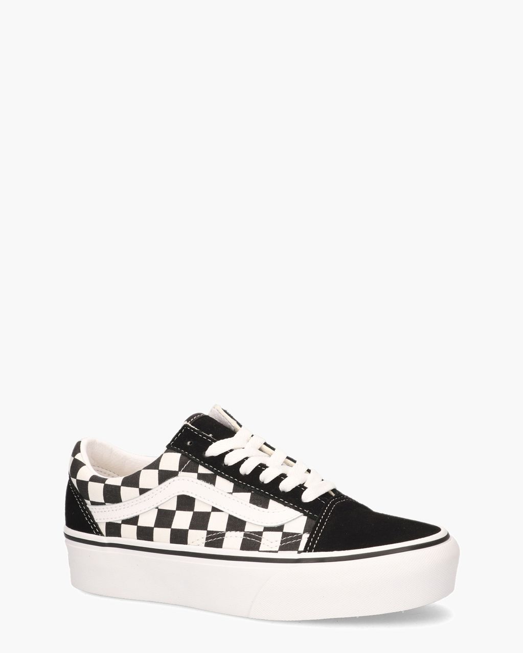 Checkerboard Old Skool Platform Zwart/Wit Damessneakers