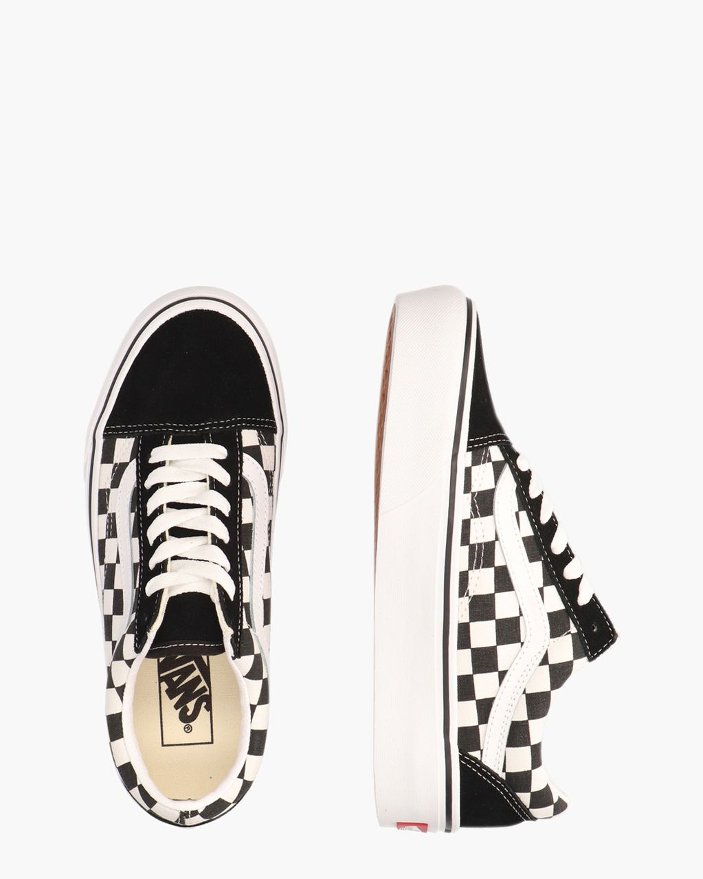 Checkerboard Old Skool Platform Zwart/Wit Damessneakers