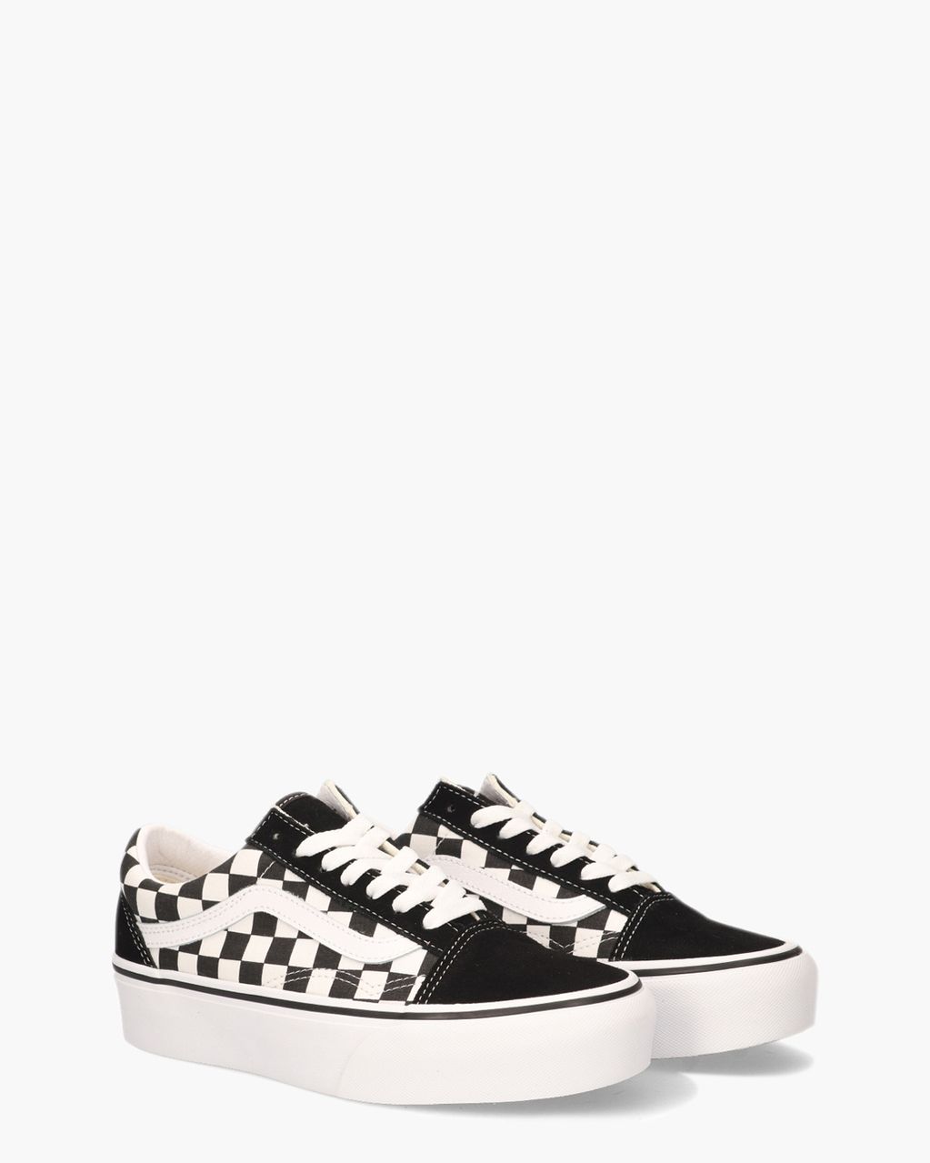 Checkerboard Old Skool Platform Zwart/Wit Damessneakers