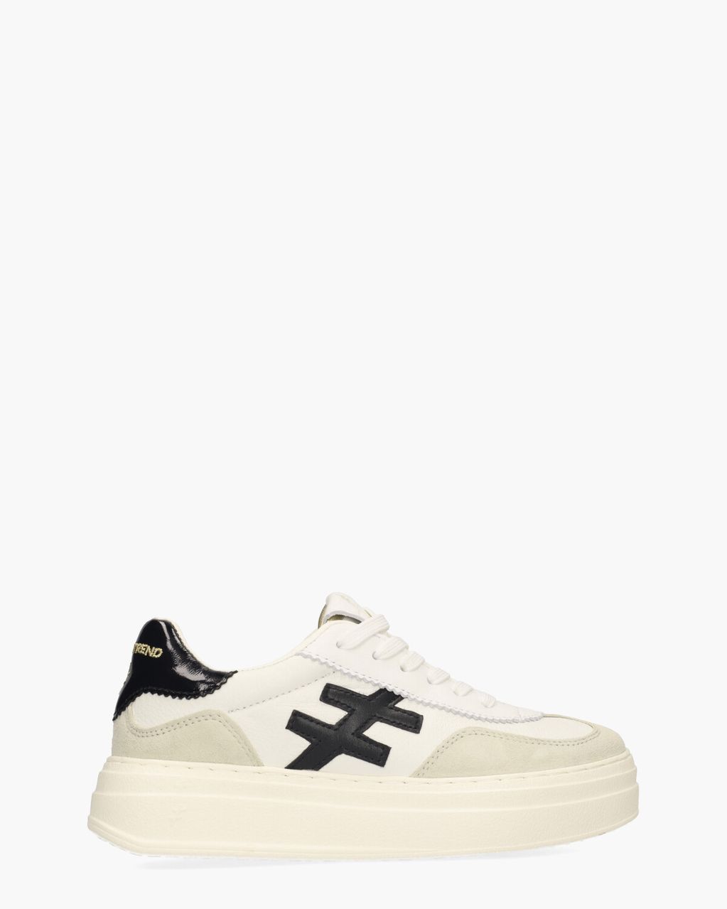 A035 Off-White/Zwart Damessneakers