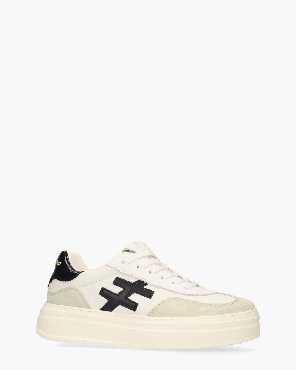 A035 Off-White/Zwart Damessneakers
