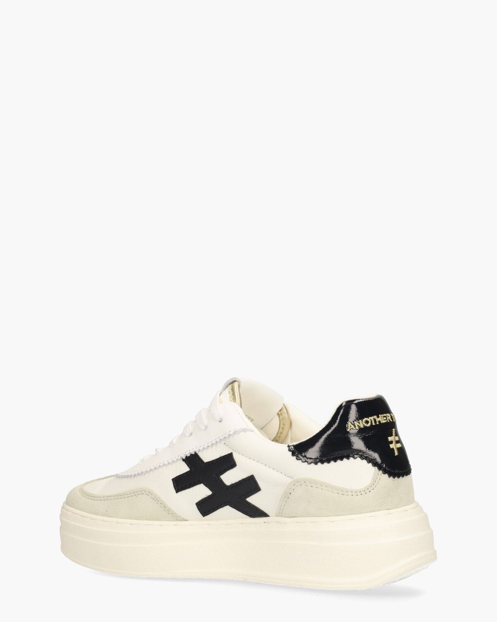 A035 Off-White/Zwart Damessneakers