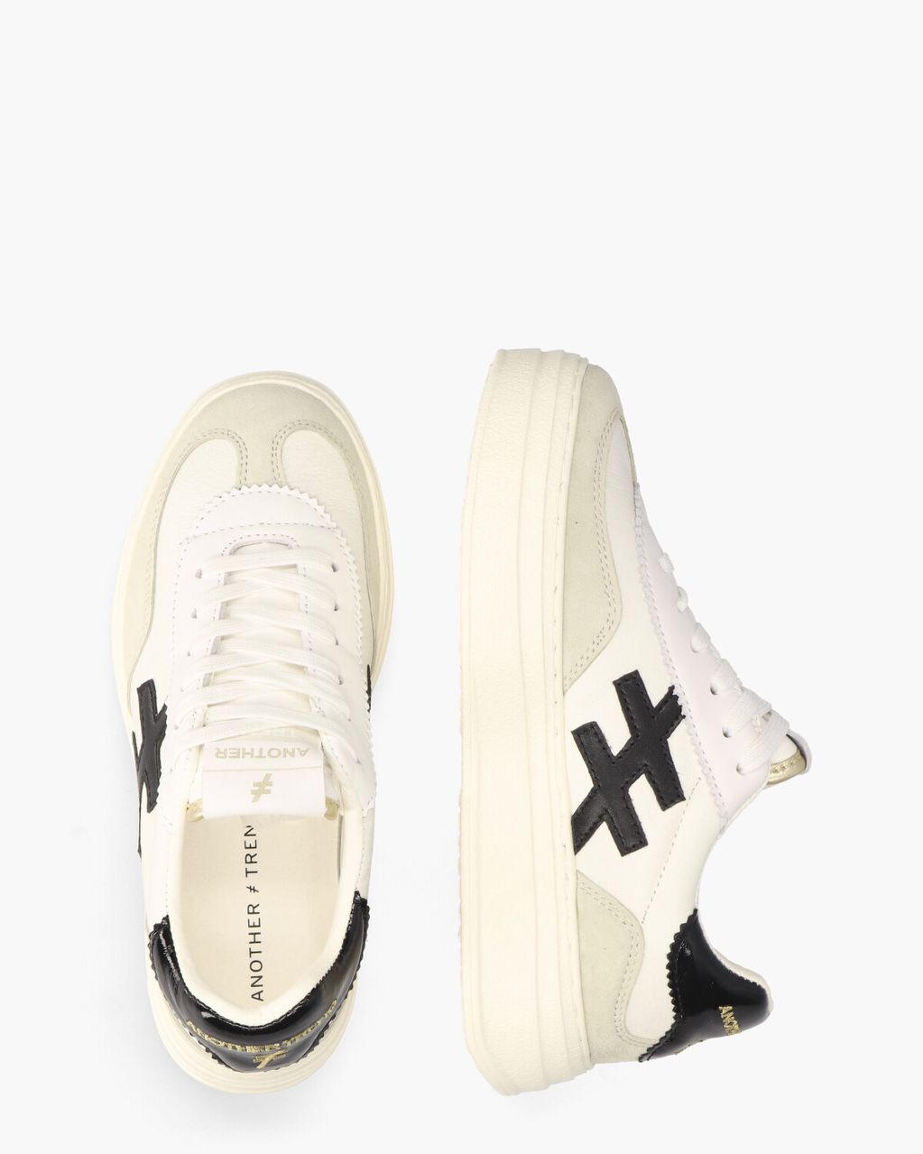 A035 Off-White/Zwart Damessneakers
