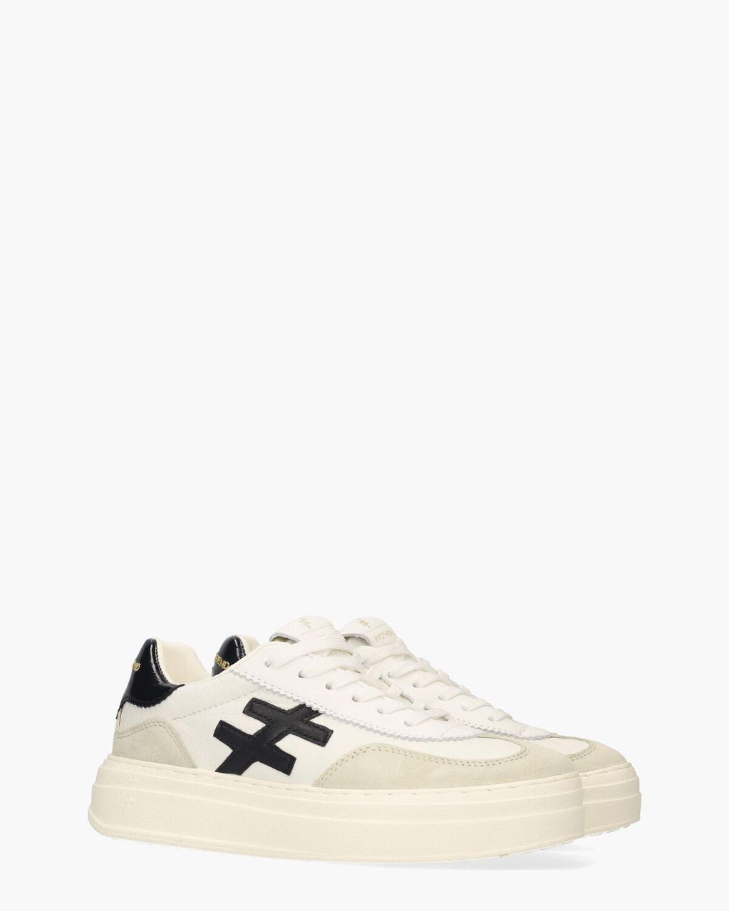 A035 Off-White/Zwart Damessneakers