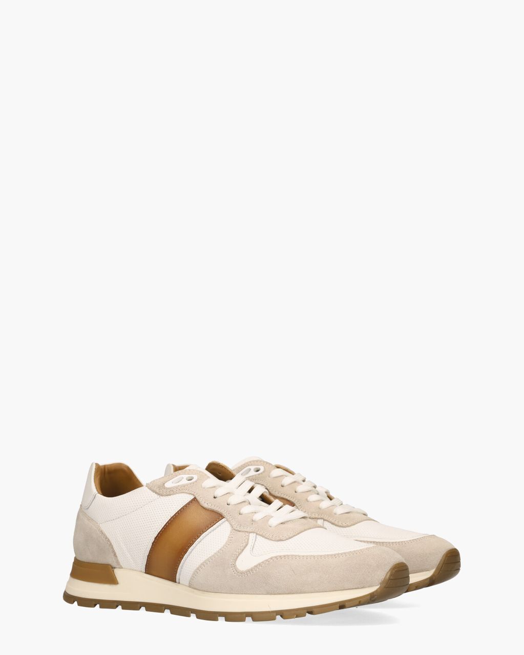 Winay Wit/Cognac Herensneakers