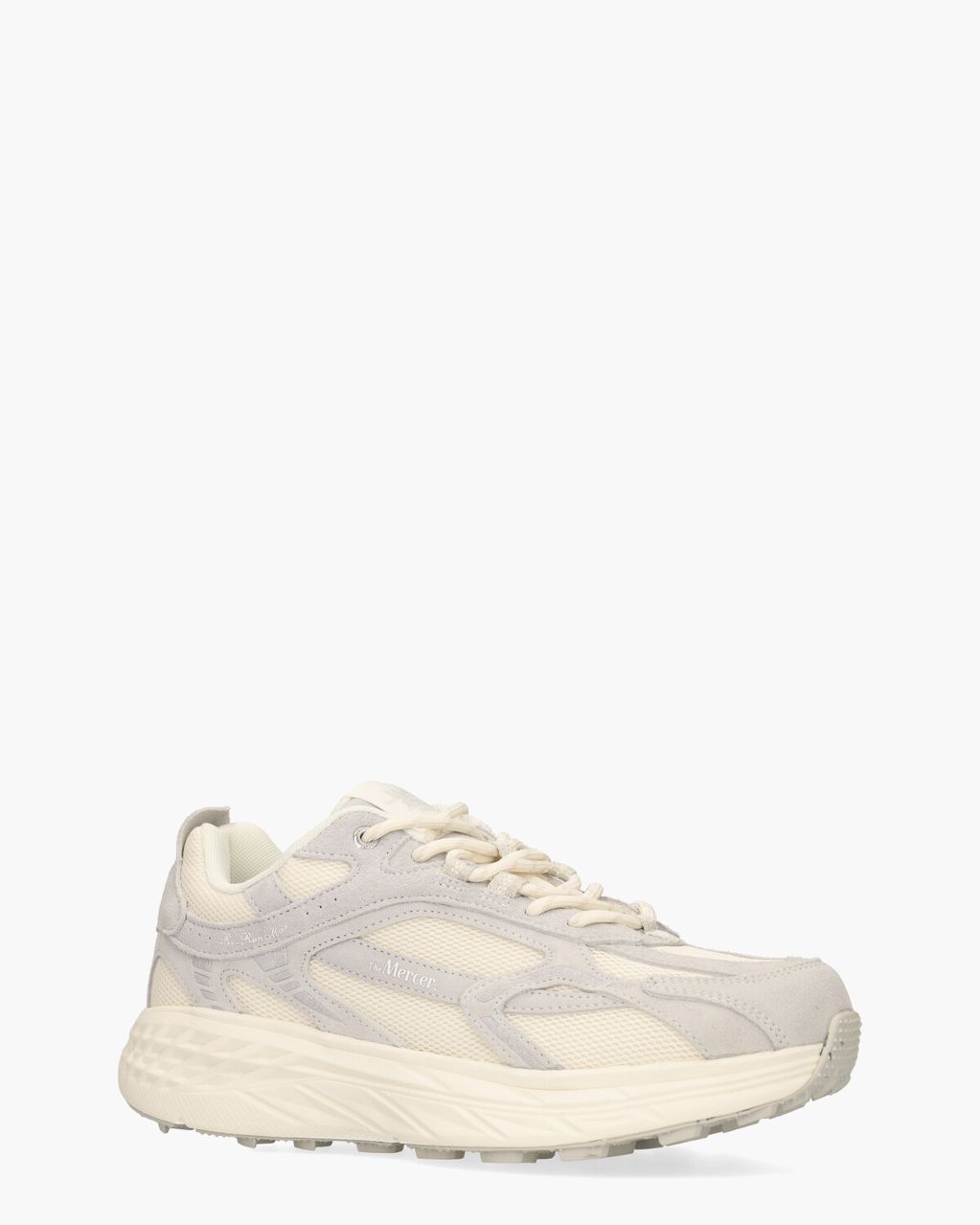 The Re-Run Max Suède Off-White/Lichtgrijs Herensneakers