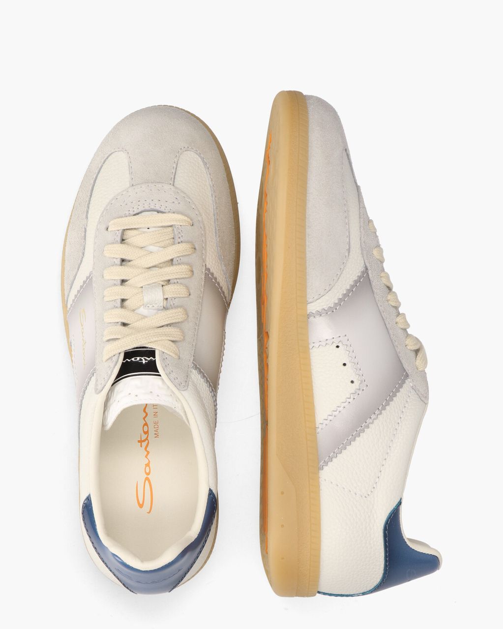 21965 Off-White/Lichtgrijs/Blauw Herensneakers
