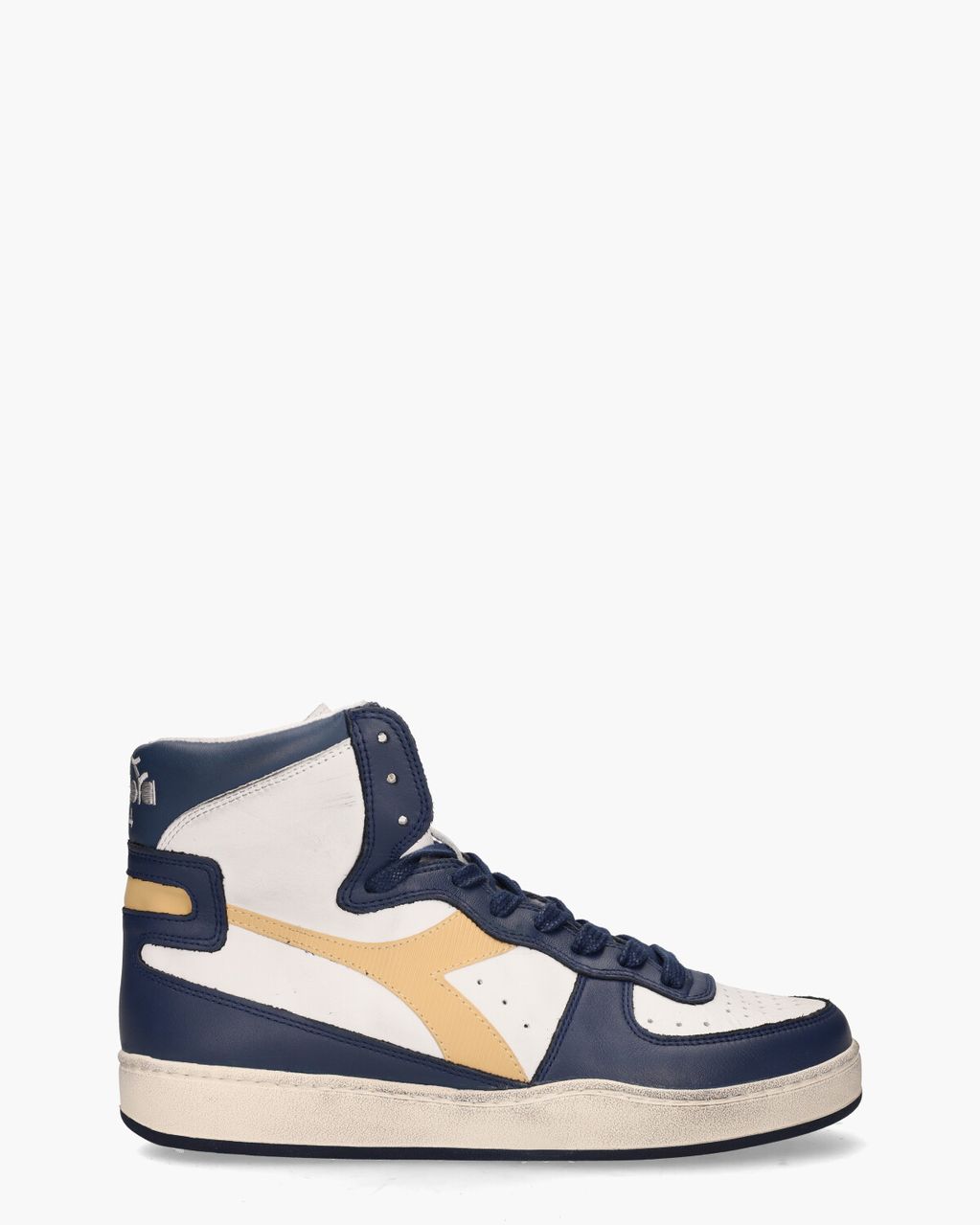 Mi Basket Used Wit/Blauw/Cognac Herensneakers