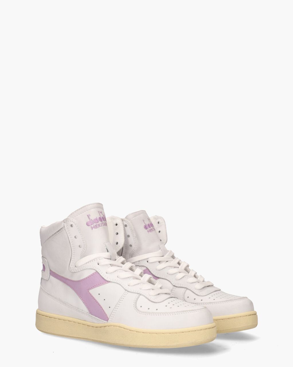 Mi Basket Used Wit/Lila Damessneakers