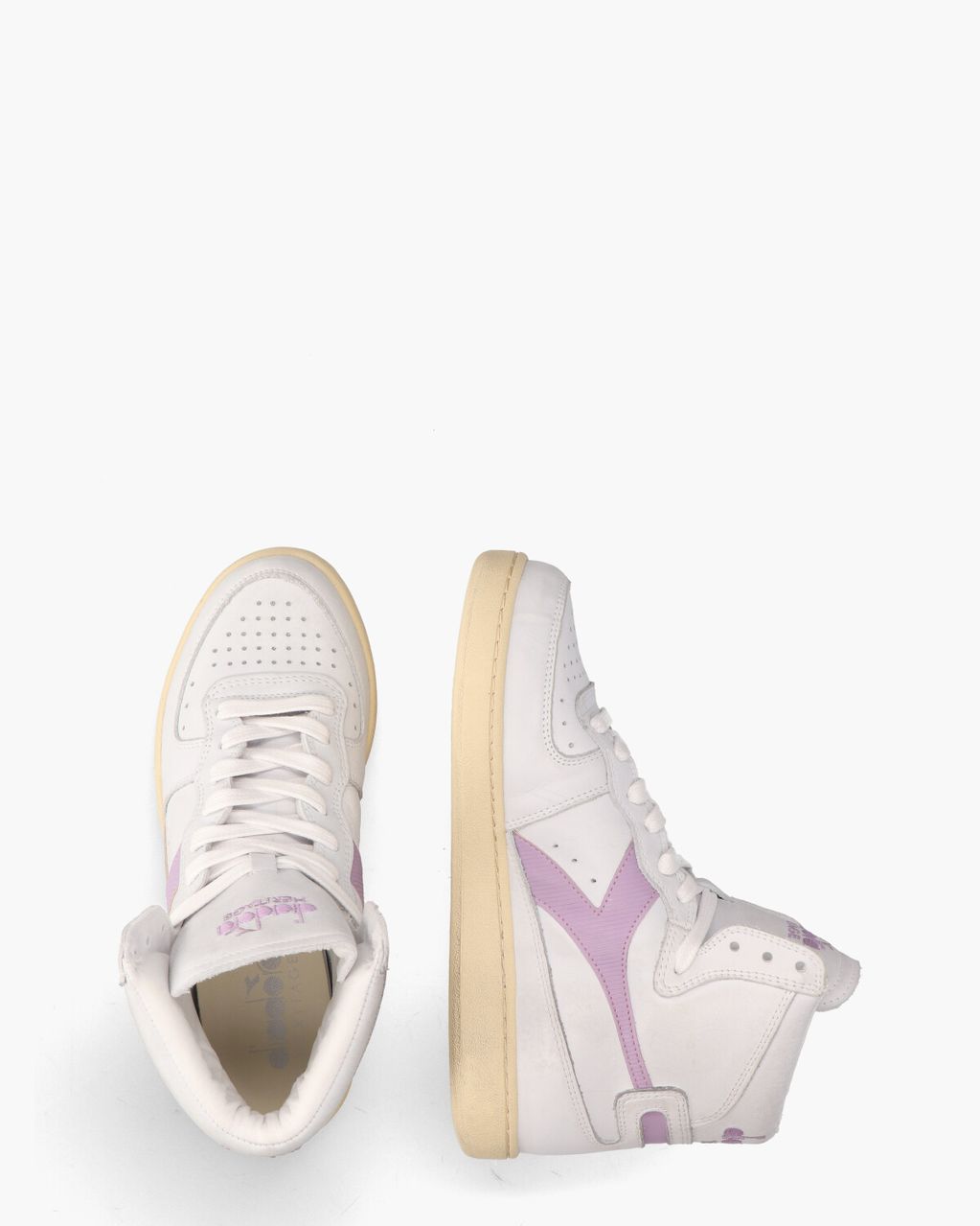 Mi Basket Used Wit/Lila Damessneakers