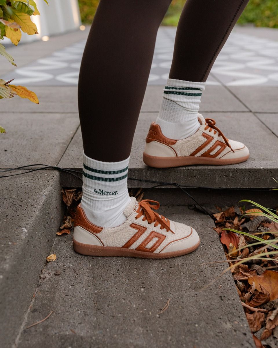 The Mercer Socks Stripe Wit/Donkergroen Sokken