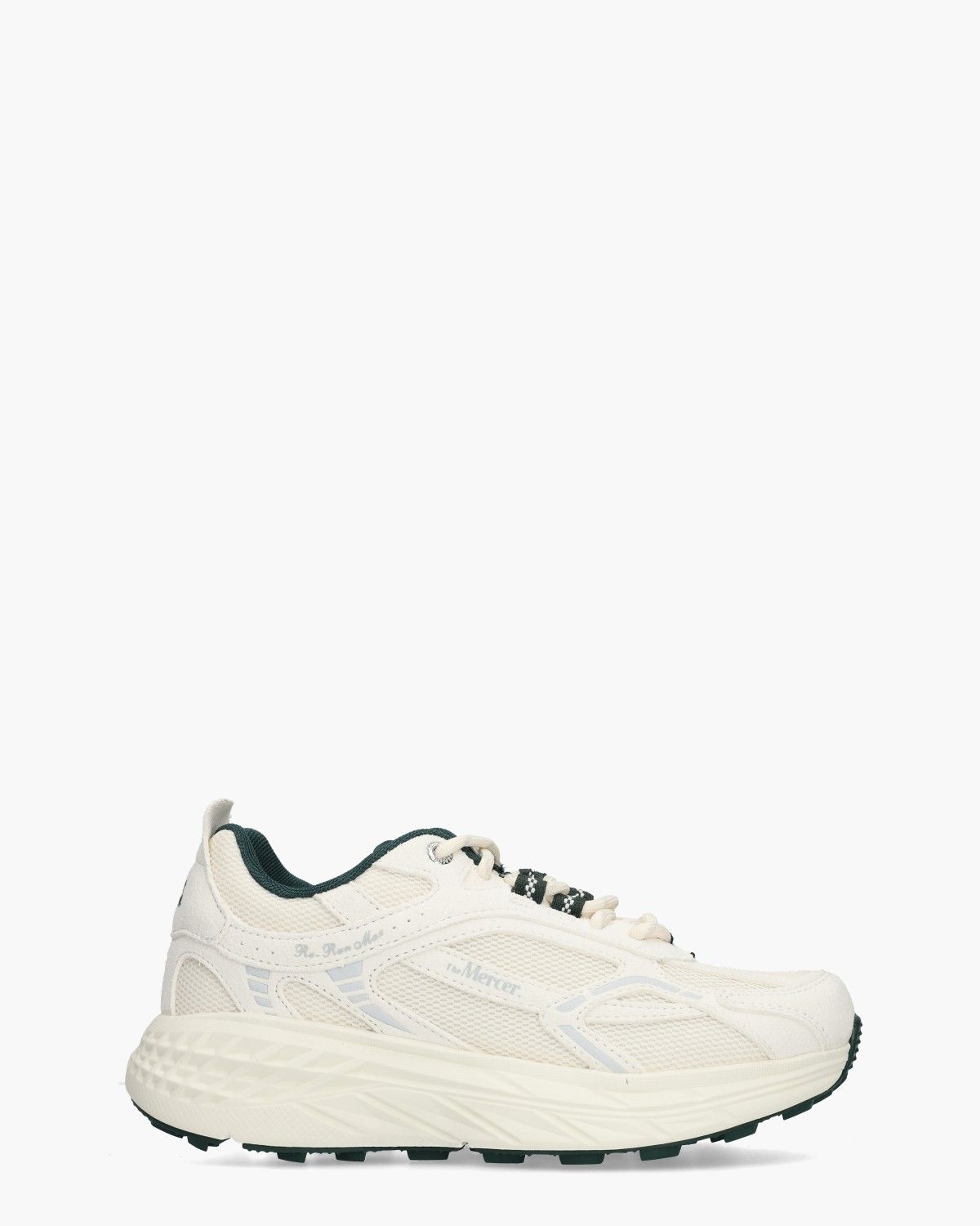 Mercer The Re-Run Max Suède Off-White/Donkergroen