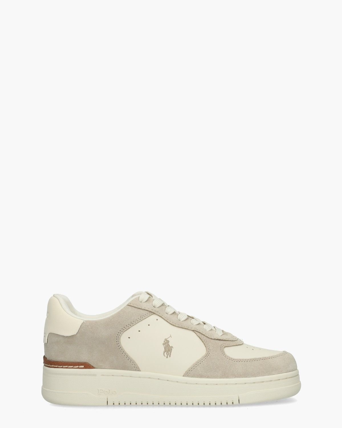 Leren sneakers met logostitching, model 'MASTERS'