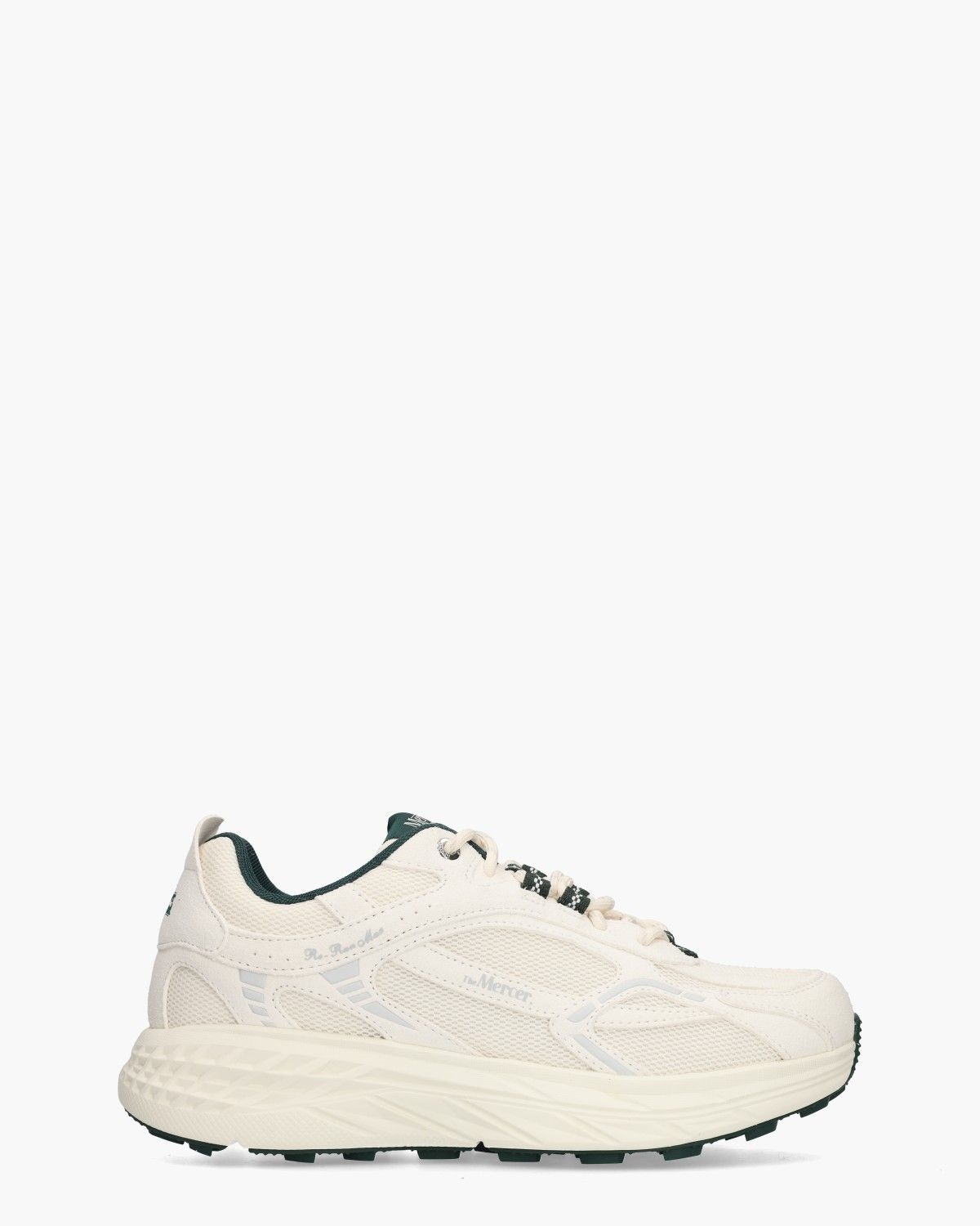 Mercer The Re-Run Max Suède Off-White/Donkergroen