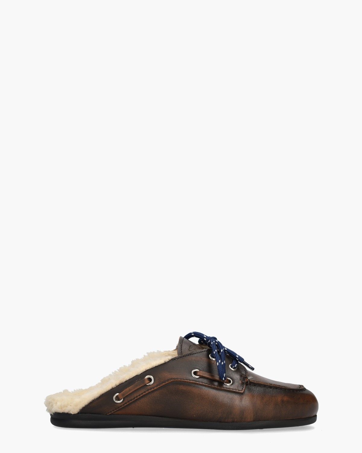 Posa Boat  Mule Fur Donkerbruin afbeelding