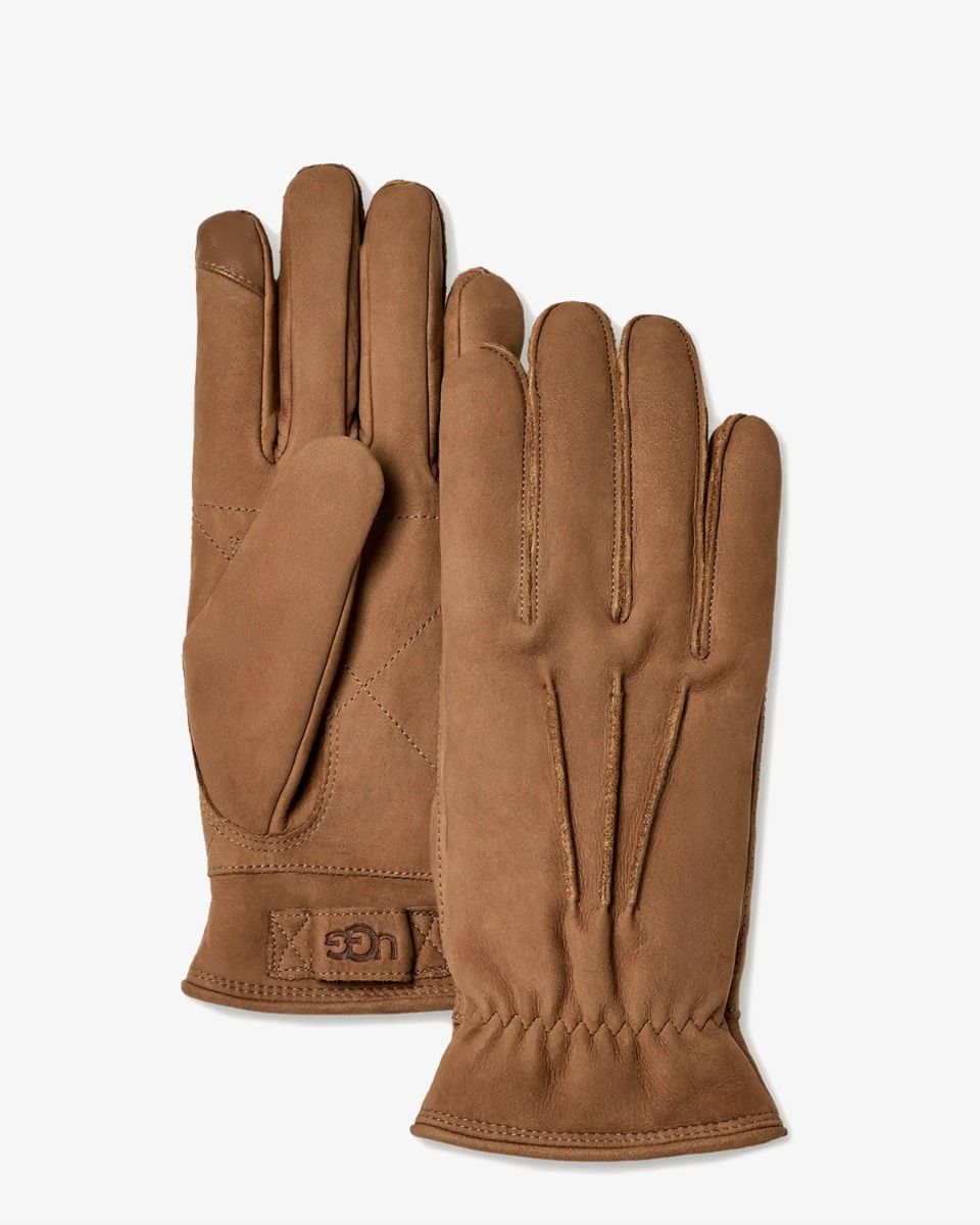 UGG UGG Three Point Leather Gloves Chestnut handschoenen - maat XL