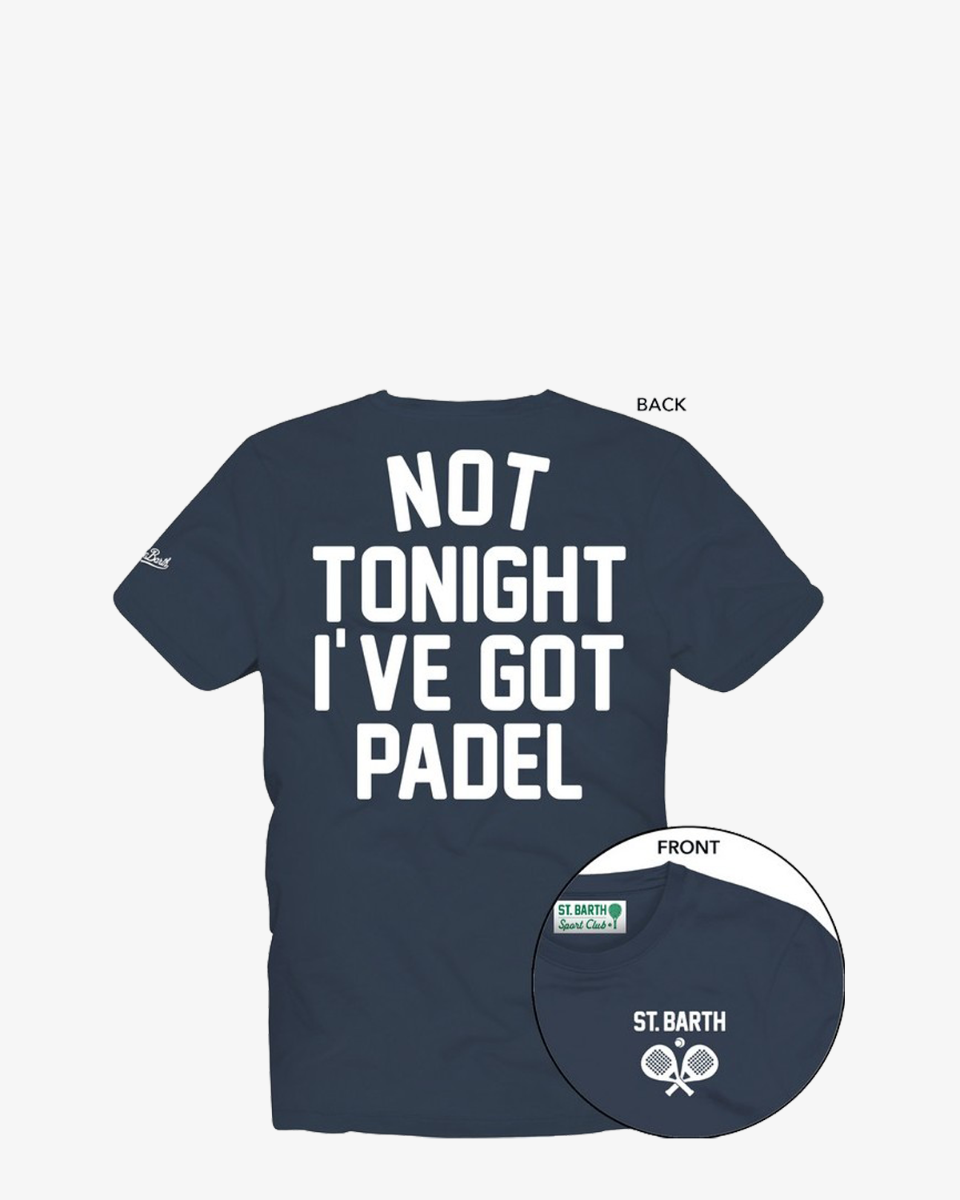 Saint Barth Not Tonight I've Got Padel Donkerblauw  T-Shirt
