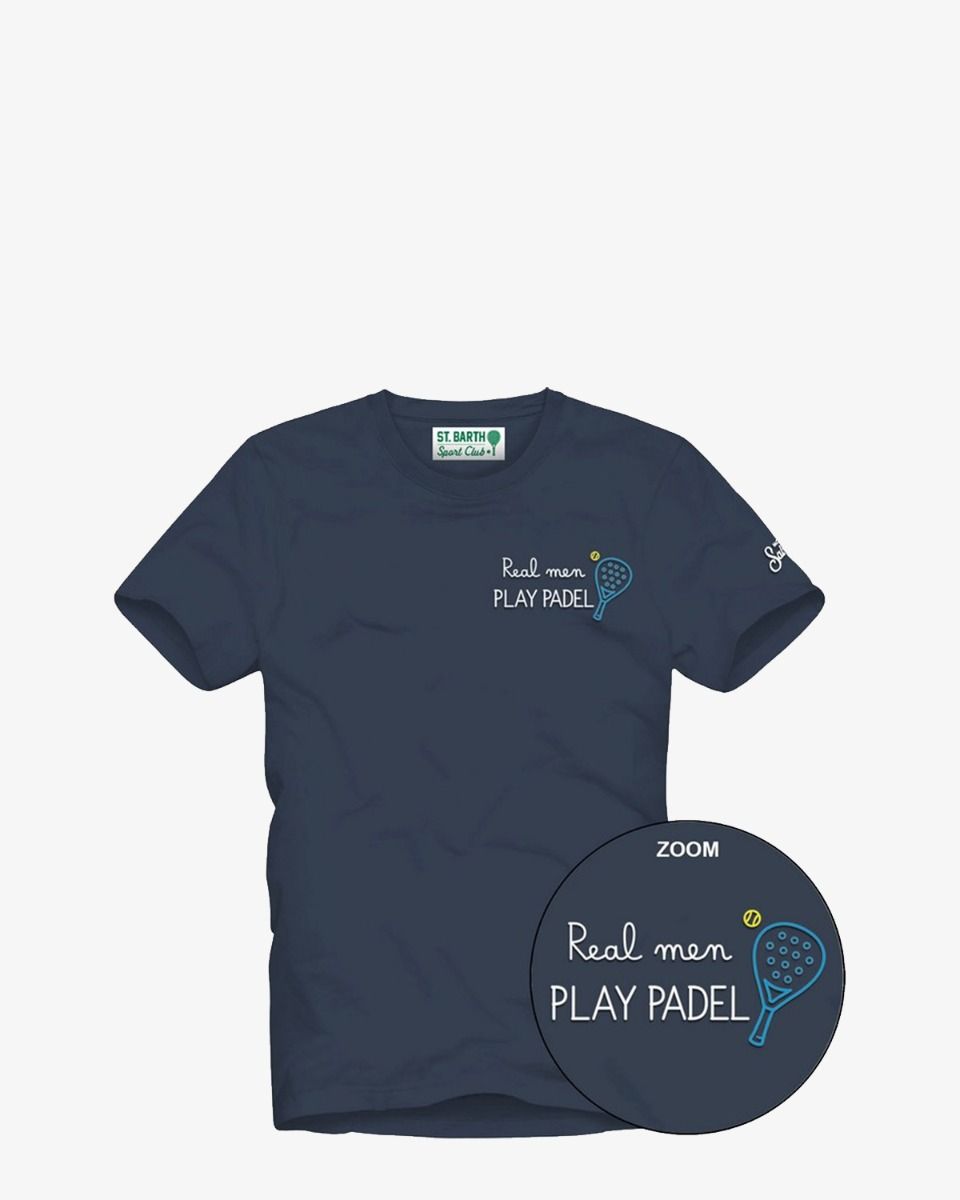 MC2 Saint Barth Portofino Real Men Play Padel Donkerblauw  T-Shirt