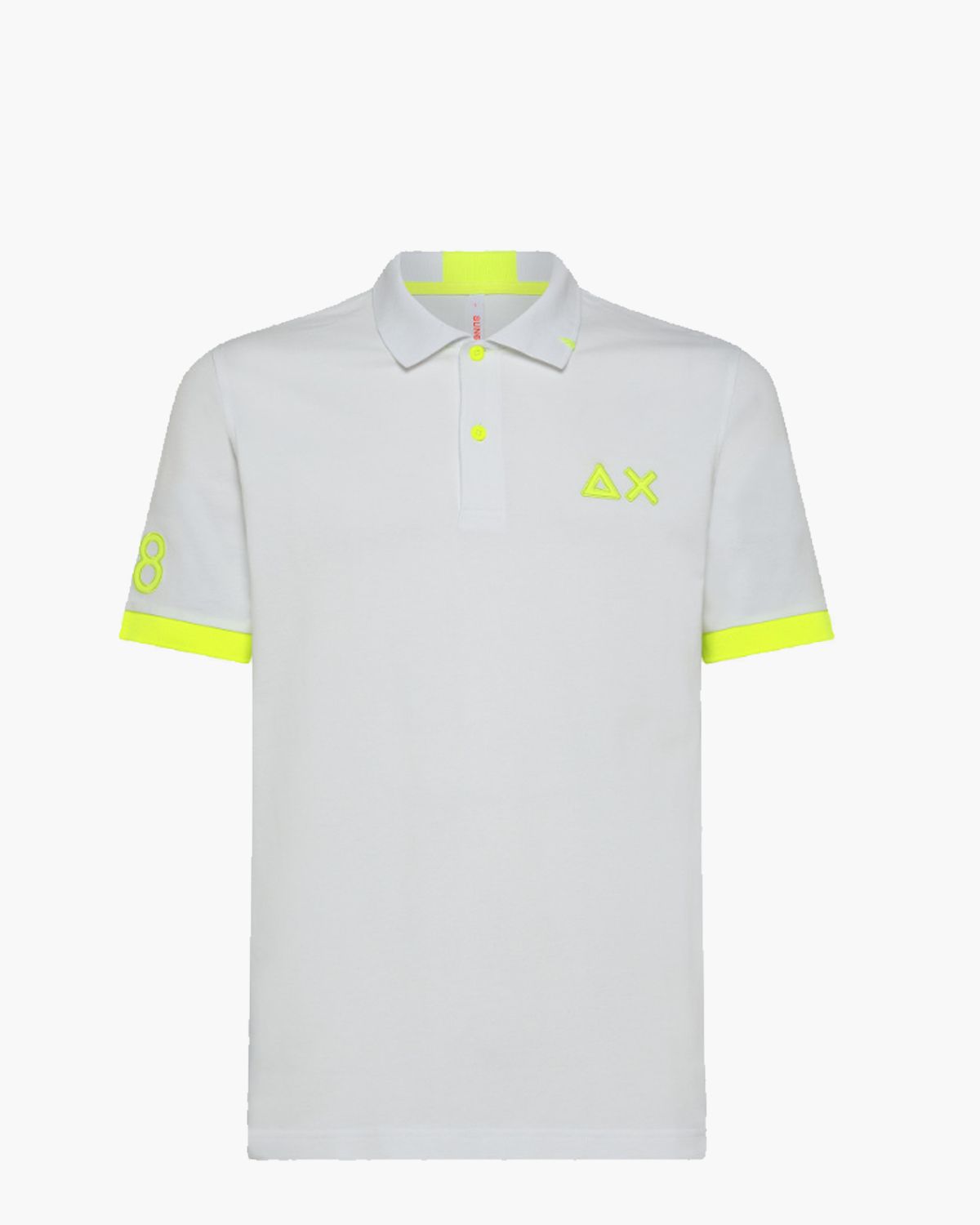 Sun68 - Poloshirt Big Stripes Wit - Modern-fit - Heren Poloshirt Maat L
