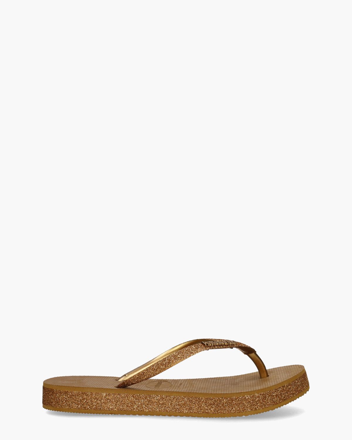 Havaianas Slim Flatform Sparkle Dames Slippers - Brons - Maat 37/38