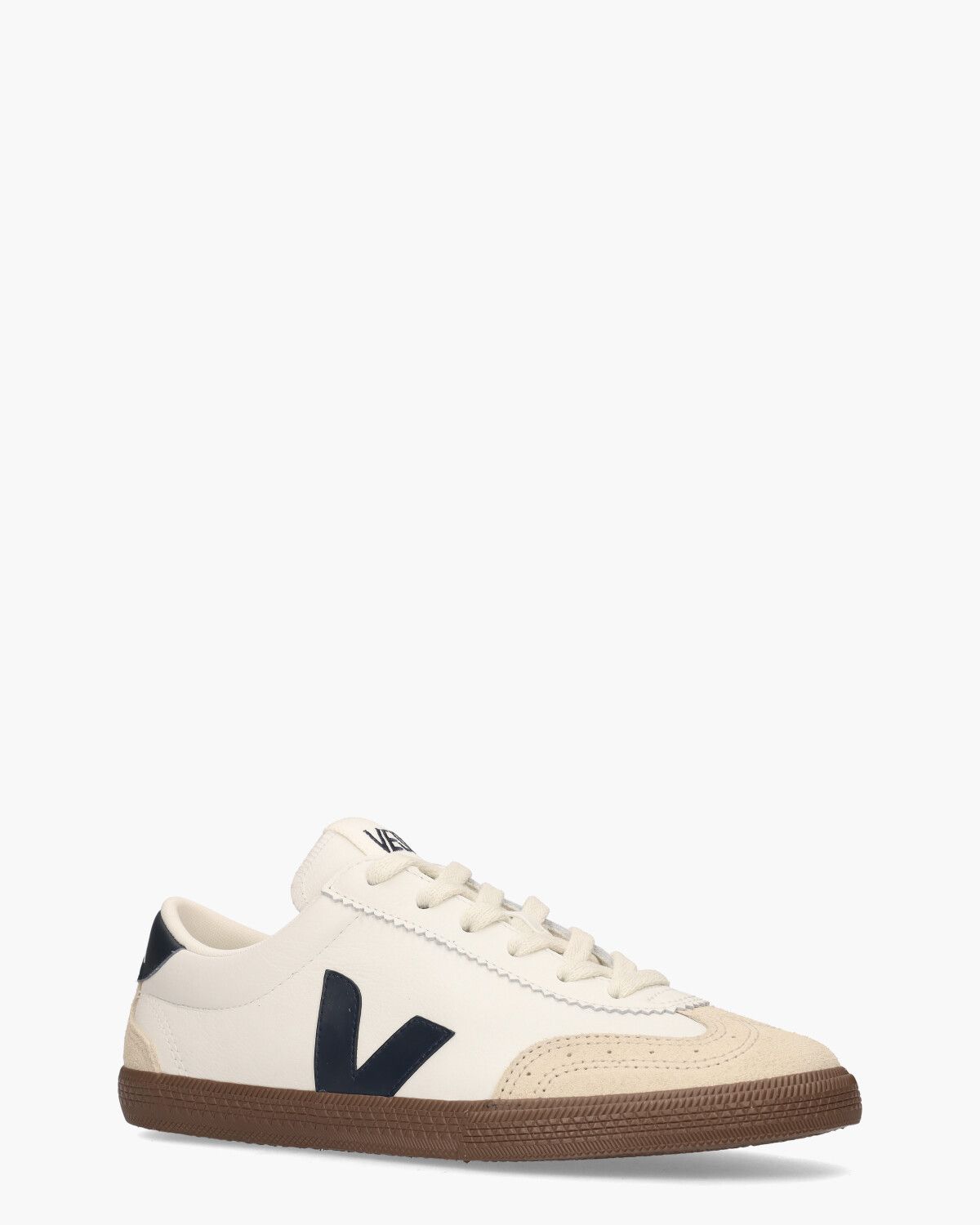 Veja Volley Leather Wit/Donkerblauw
