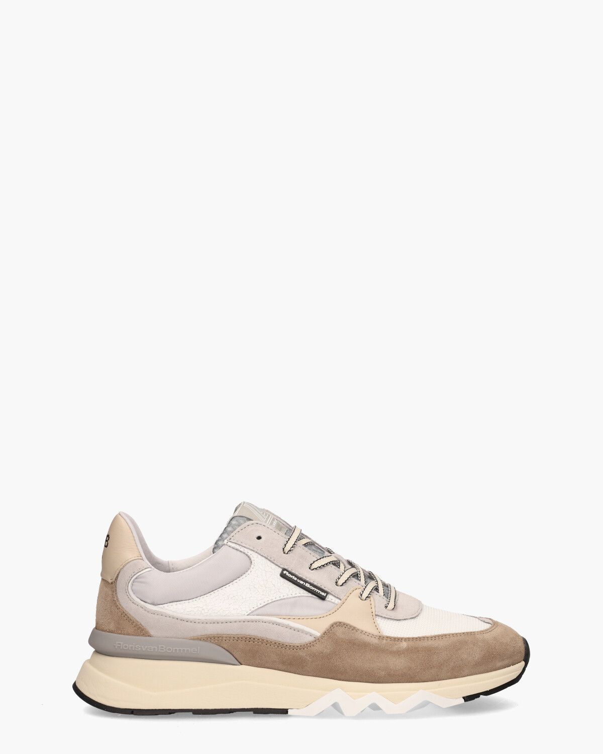 FLORIS VAN BOMMEL herensneaker de zager beige wit