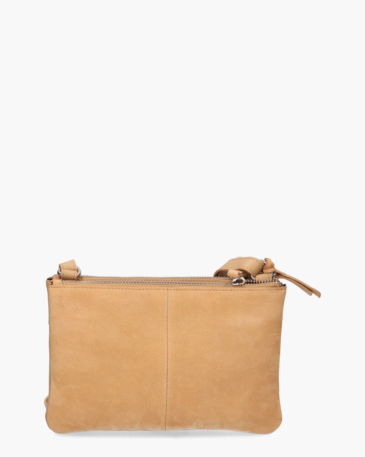 Even Ella Double Pocket Zip Lichtbruin Tas