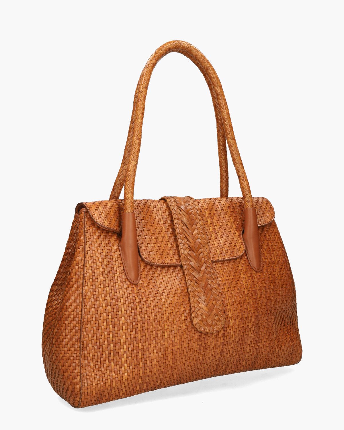 Kirsten Large Bamboo Cognac Tas