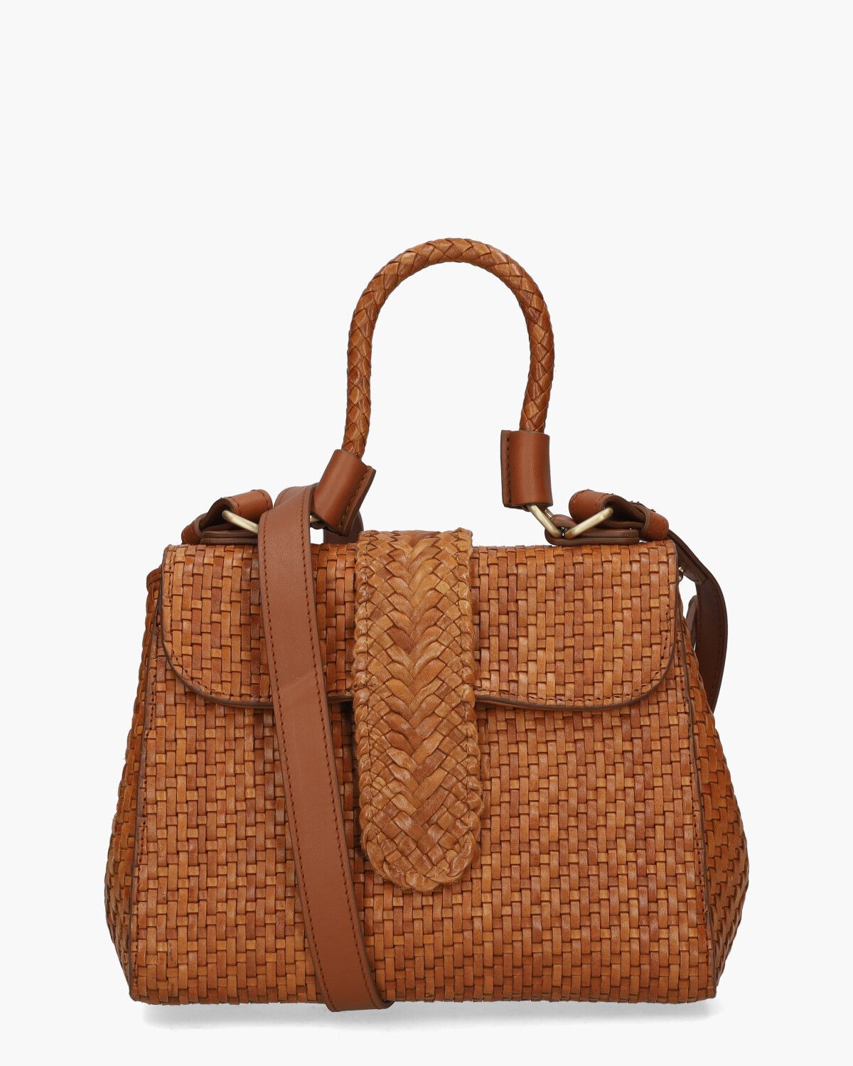 Kirsten Mini Bamboo Cognac Tas
