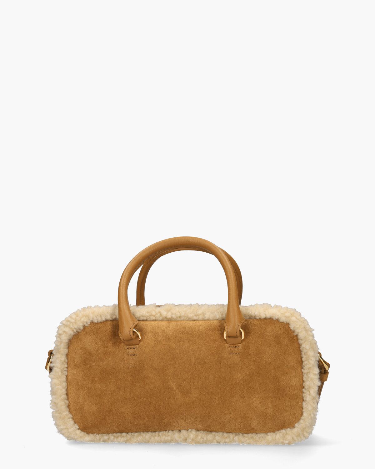 Beat Eco Shearling Small Cognac/Ecru Tas