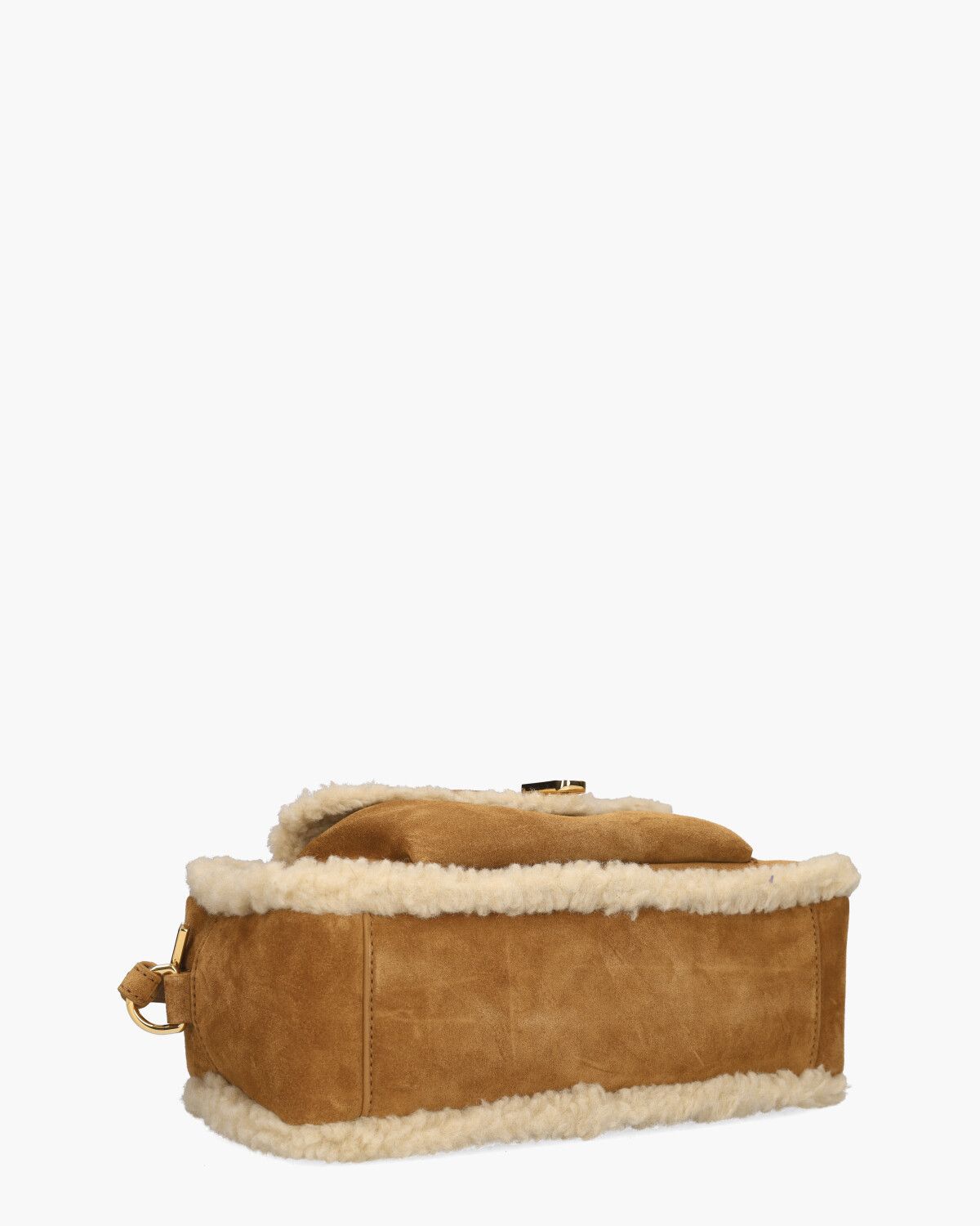 Beat Eco Shearling Small Cognac/Ecru Tas