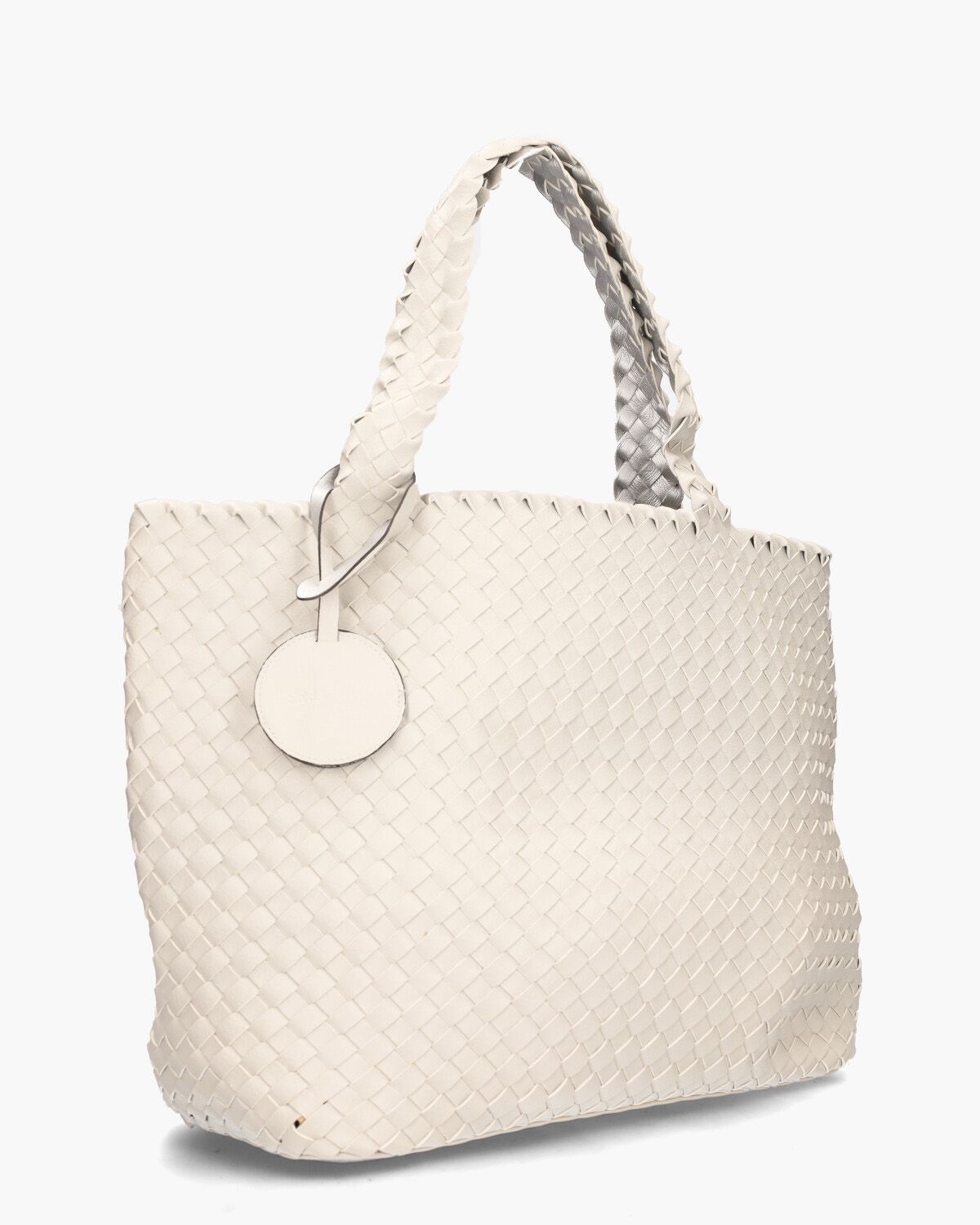 BAG08 Off-White/Zilver Tas 