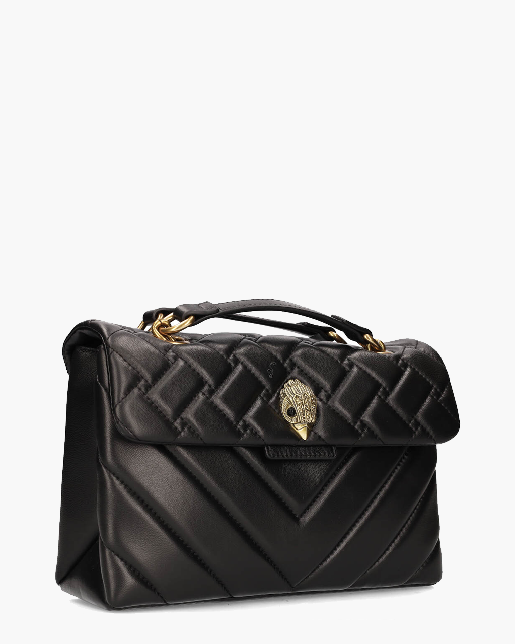 Leather Kensington Bag Zwart/Goud Tas