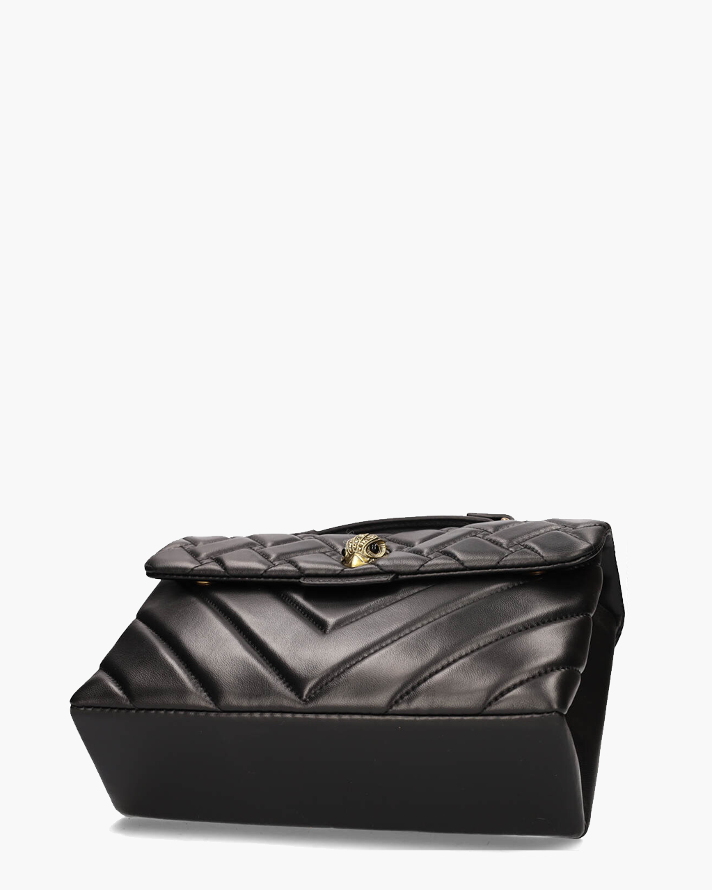 Leather Kensington Bag Zwart/Goud Tas